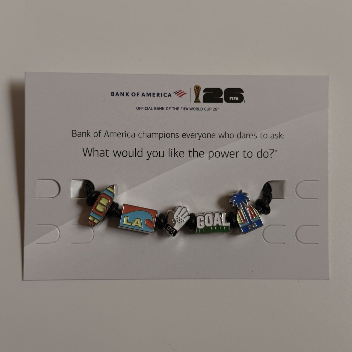 FIFA BofA 2026 World Cup Charm Bracelet Los Angeles Size Small + FIFA Fan ID
