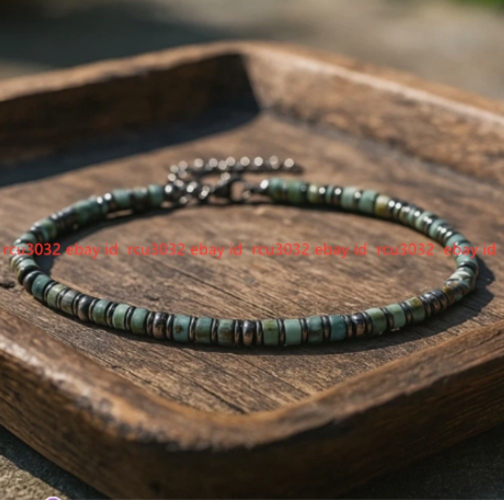 Natural Turquoise Hematite Bracelet Minimalist Men Jewelry Healing Energy Gifts