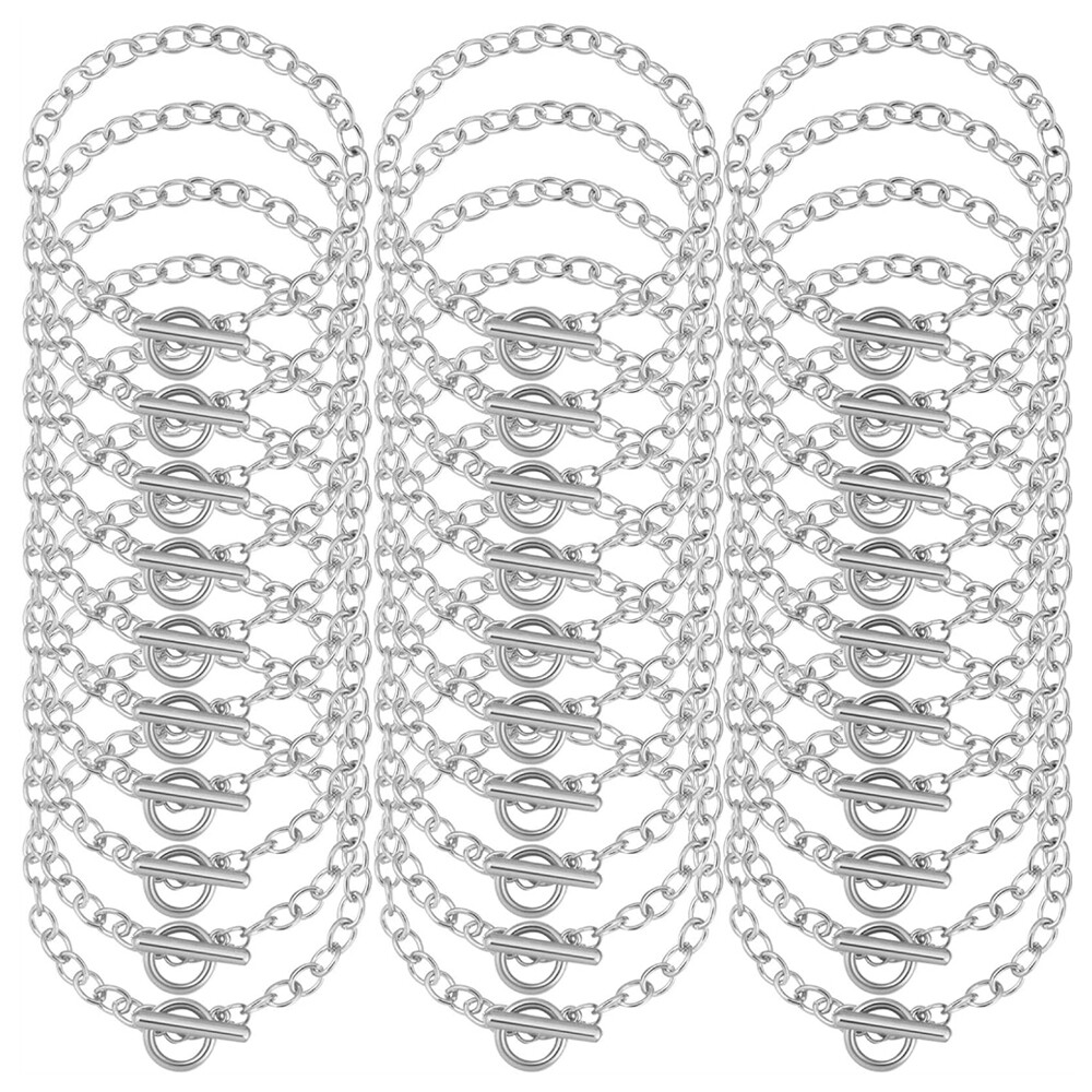 30Pcs Bracelet Chains with OT Toggle Clasp Bracelet Link Chains Jewelry Making