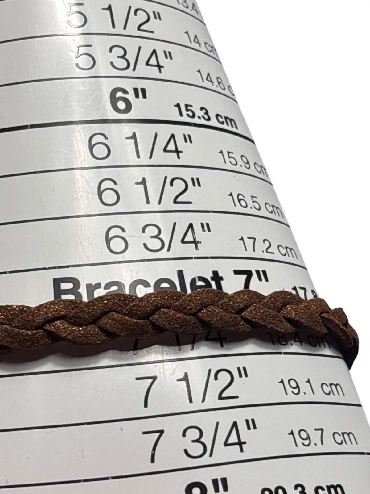 Faux Leather Brown Braided Bracelet Glitter 7.25 – 10.25 inches Long