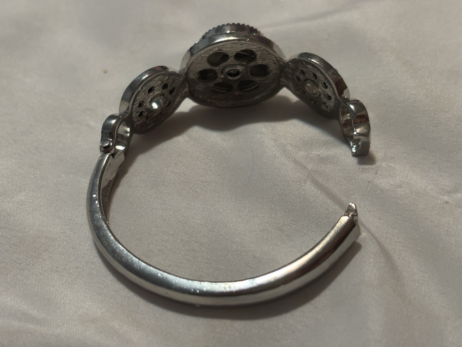 Silver Tone Snap Button Bangle Clip Bracelet With Swappable Snap Button 18/20mm