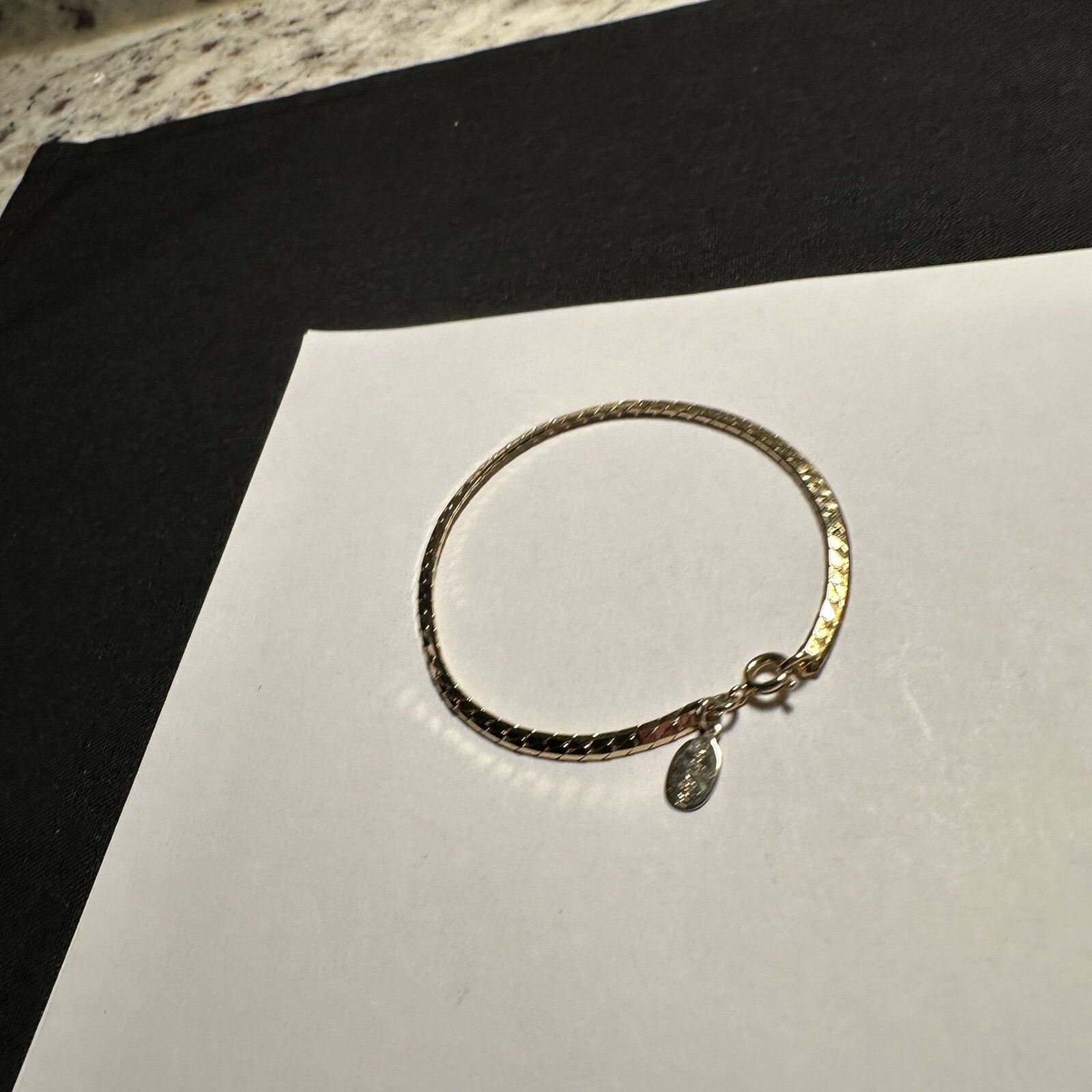 Women’s Dainty Signed Park Lane Gold Tone Chain Bracelet 6 7/8 Inch
