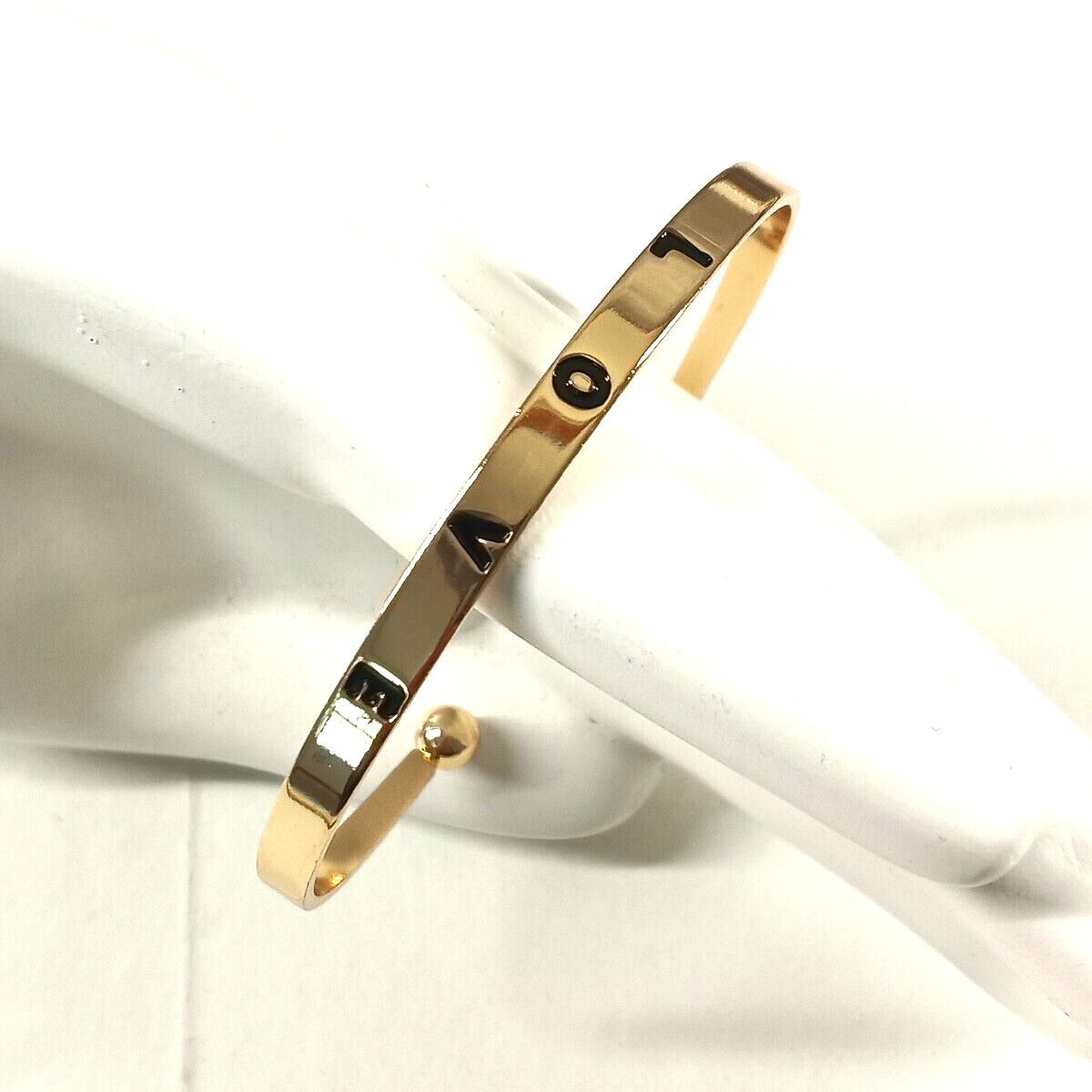 Women’s “Love” Cuff Bracelet One Size Brass Plated Gold Jewelry