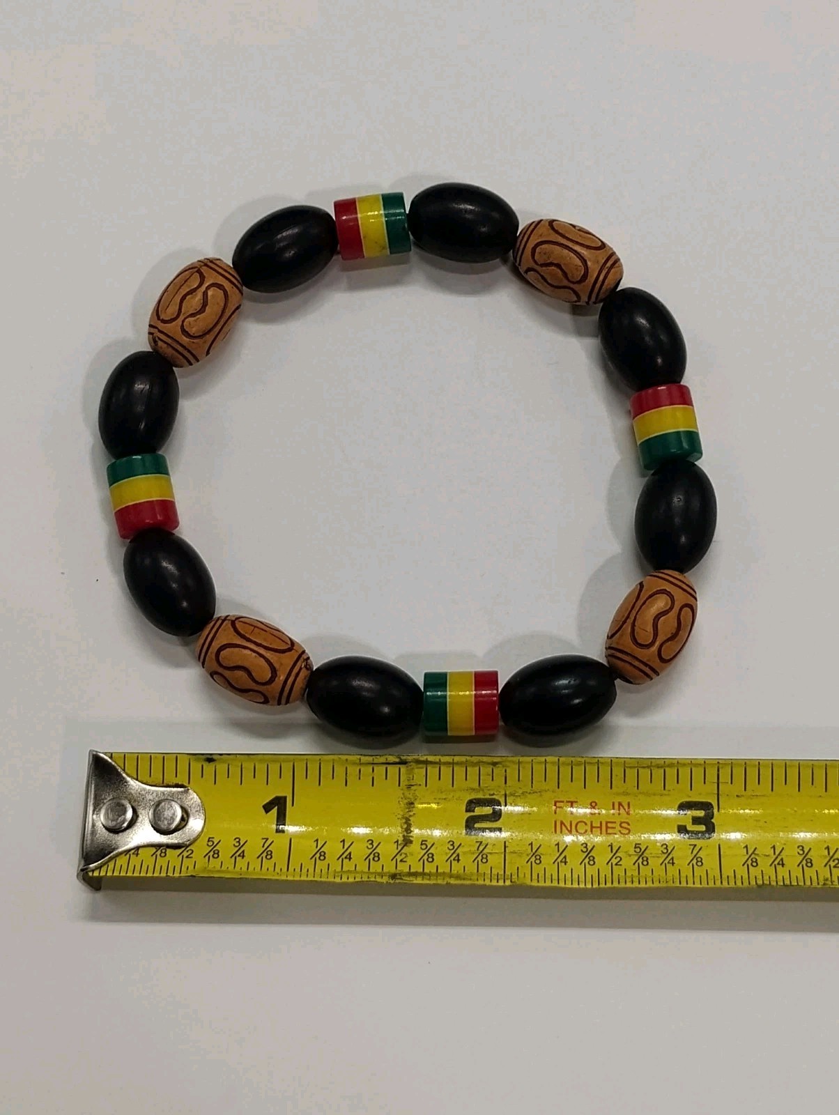 BRAND NEW Reggae Rasta Jamaican African Elastic Bead Bracelet Approx 8″