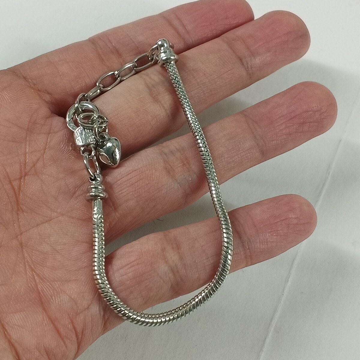 Women’s Bracelet 8.5″ length Brass plated Silver