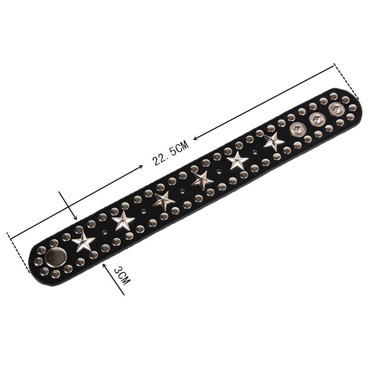 Punk Goth Bracelet for Men Women Leather Spike Rivet Metal Studded Wristband US