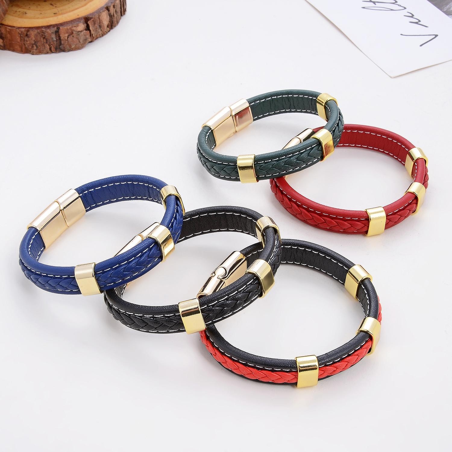 Classic Braided Leather Bracelet for Women & Men – Zinc Alloy Clasp Jewelry