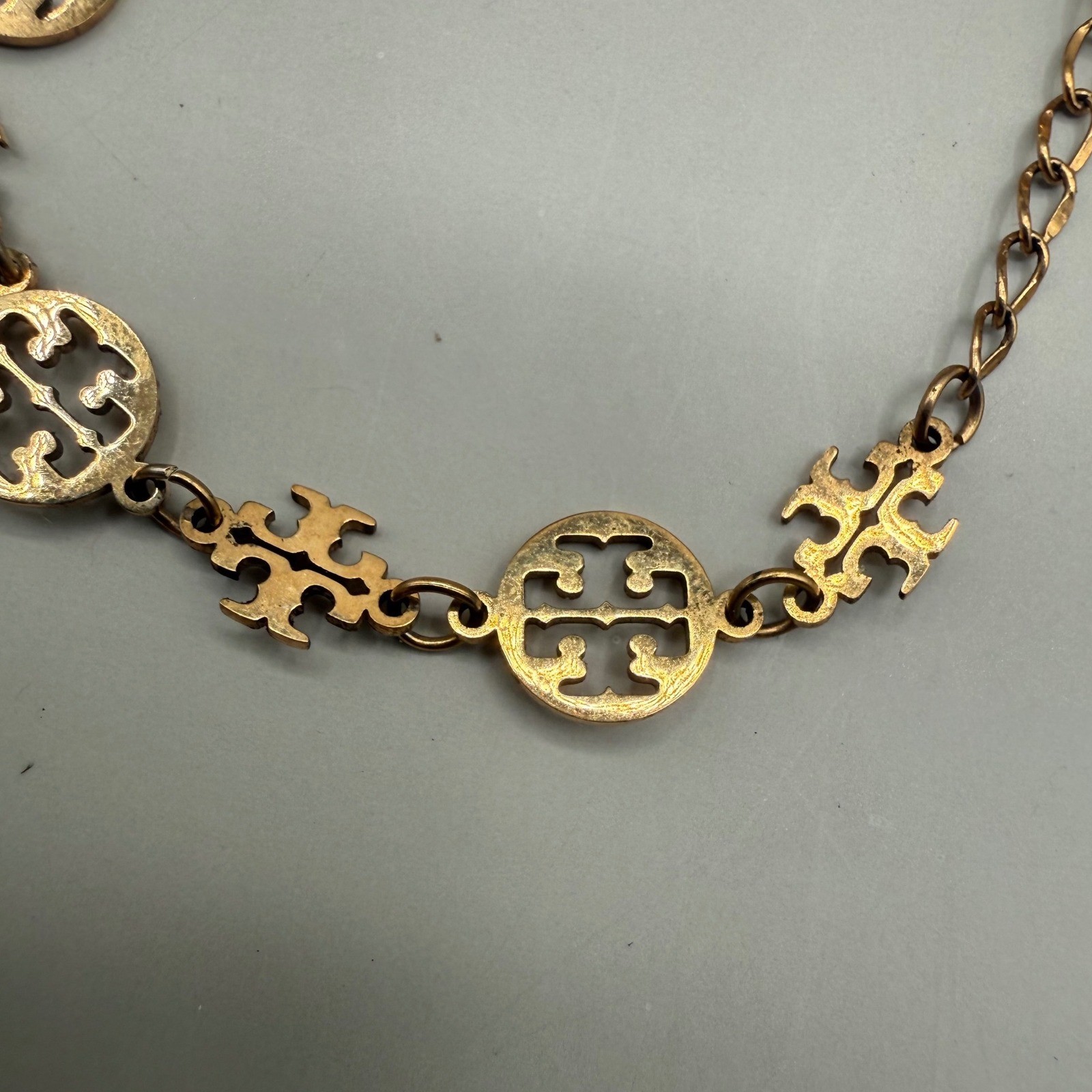 Tory Burch Bracelet Women OS Logo Station Chain Link Gold Tone