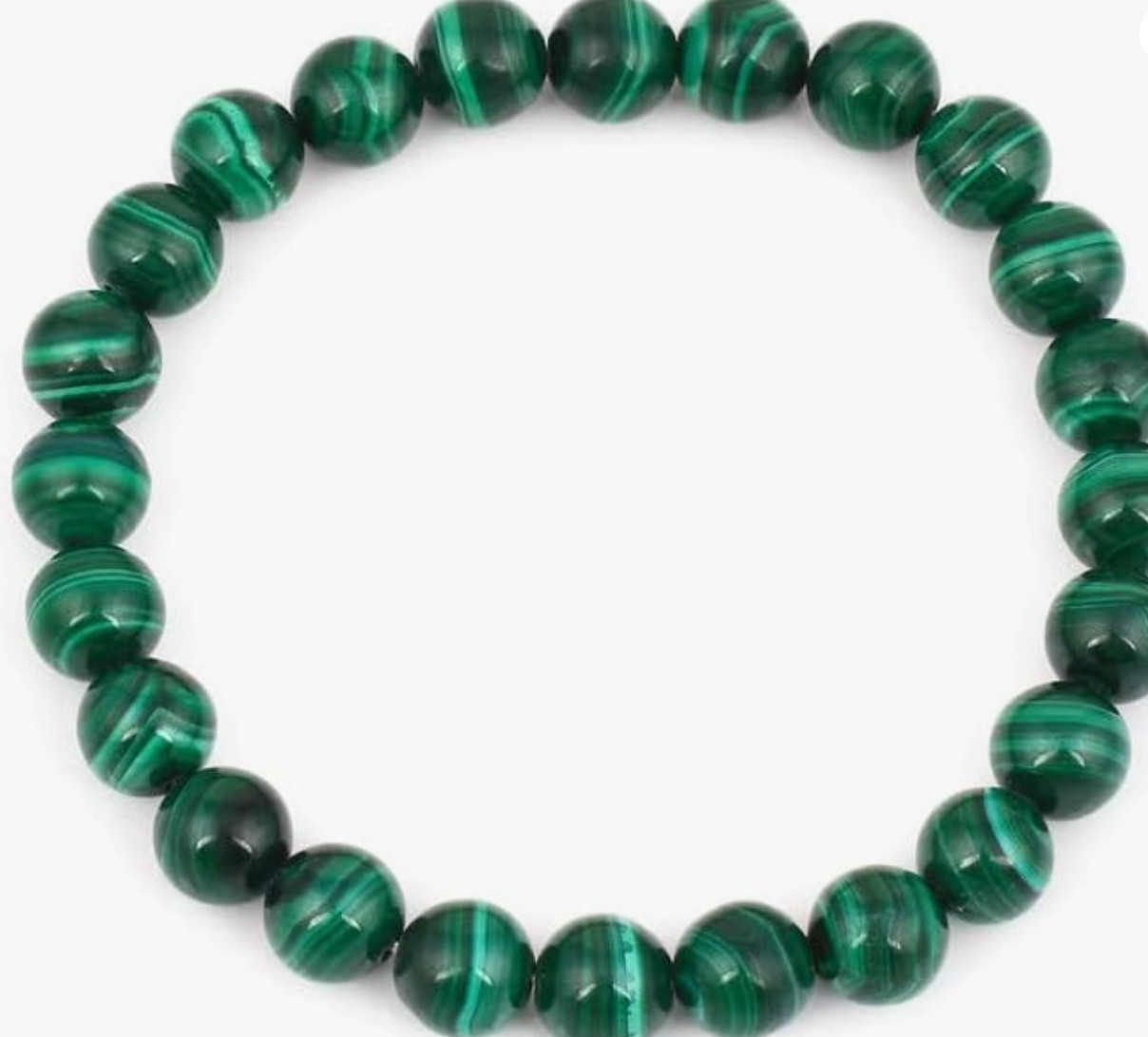 Genuine Malachite Stone Bracelet Healing 6mm Beads Green Crystal Unisex Jewelry