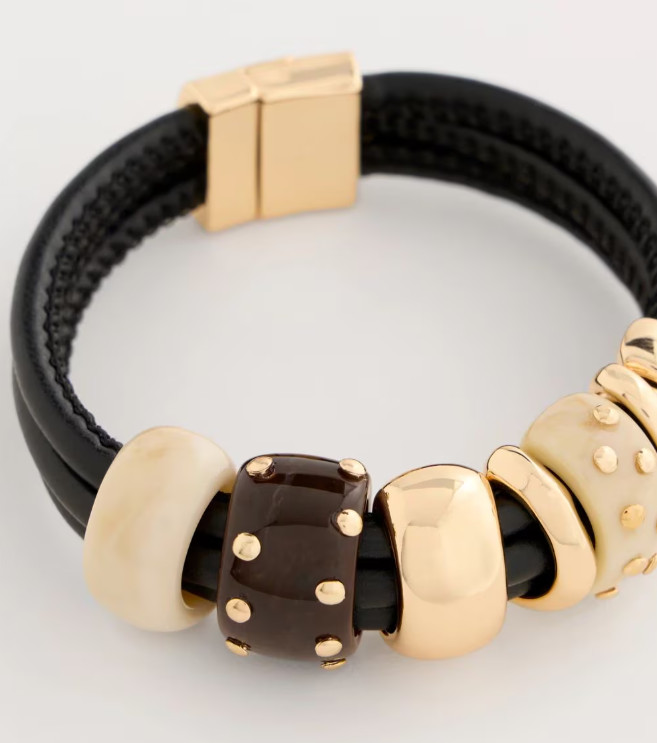 Chico’s Embellished Rings Corded Bracelet