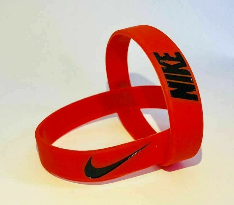 Nike Baller Band Silicone Rubber Bracelet Red Black Elite Series AF1 BEST RATED