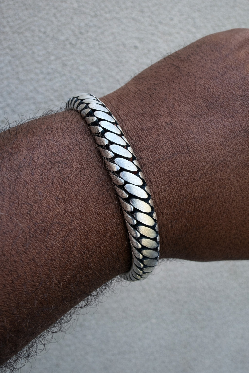 Custom 3 Link Miami Cuban Python Bracelet 12mm Real 925 Silver Oxidized Finish