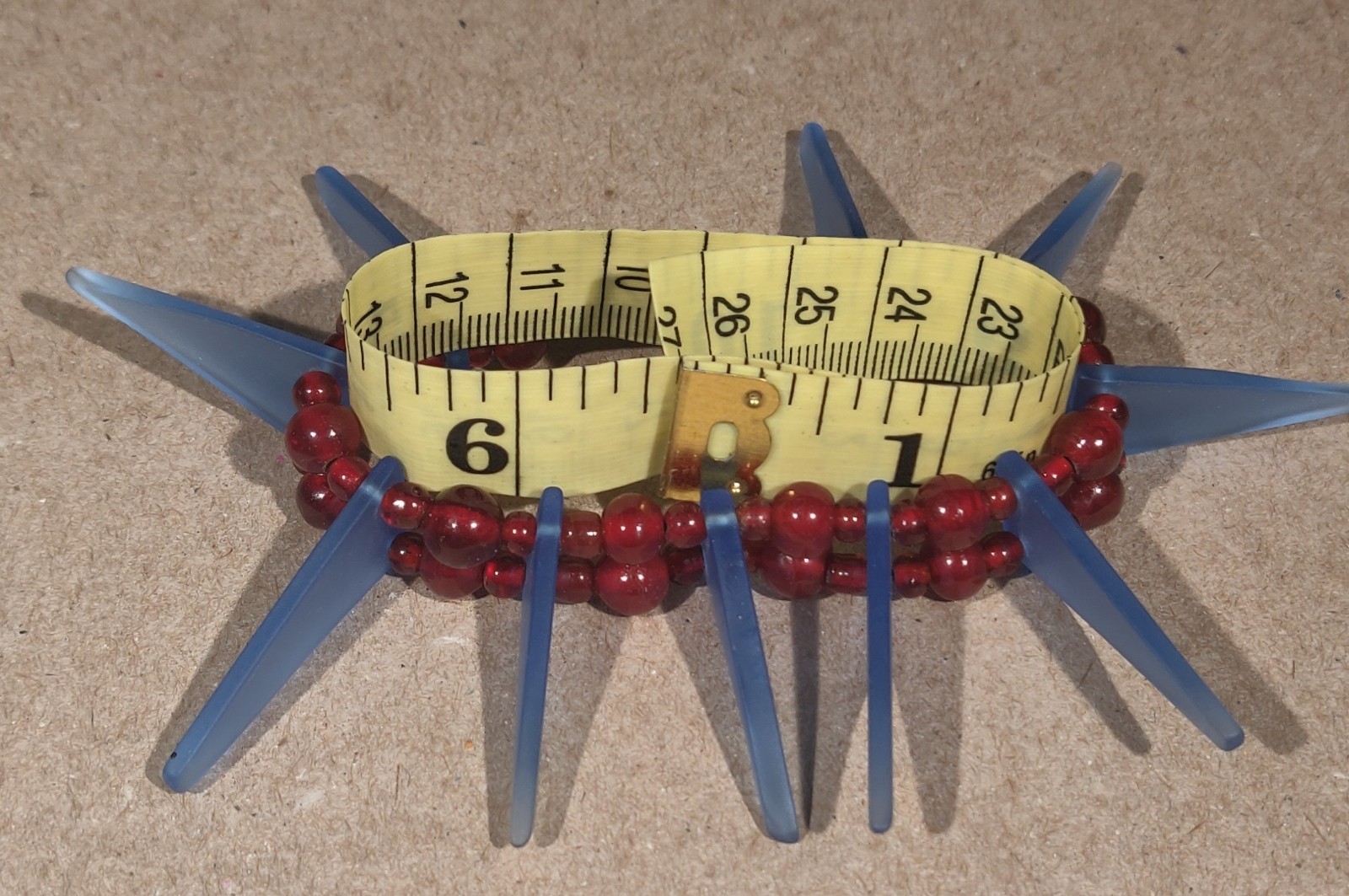 Bracelets set two for battle or love vintage red blood glass and blue blood glas