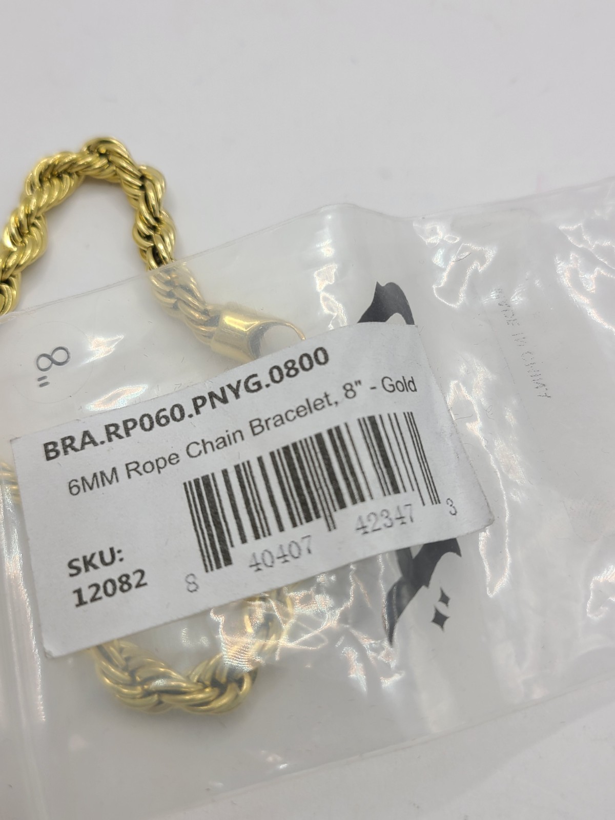 GLD Rope Bracelet in Yellow Gold- 6mm – 8″