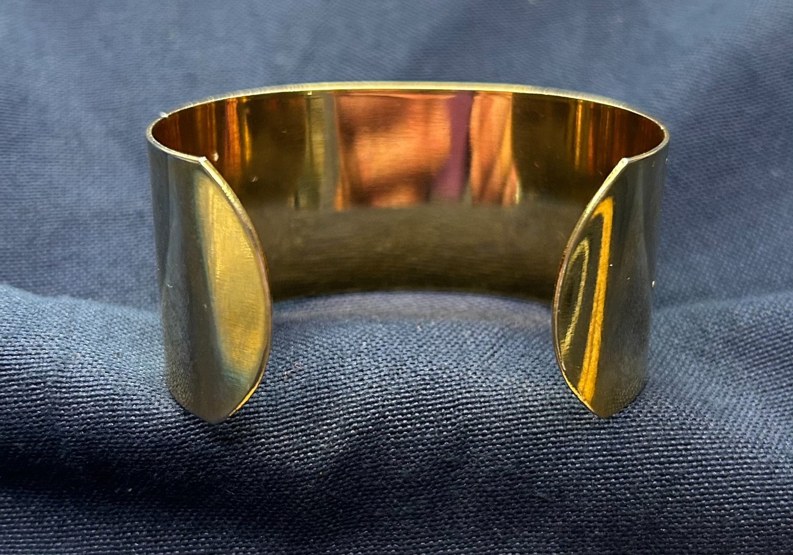 Bracelet Solid Brass Colored Bangle Gold Plated 2 5/8 Inch Length