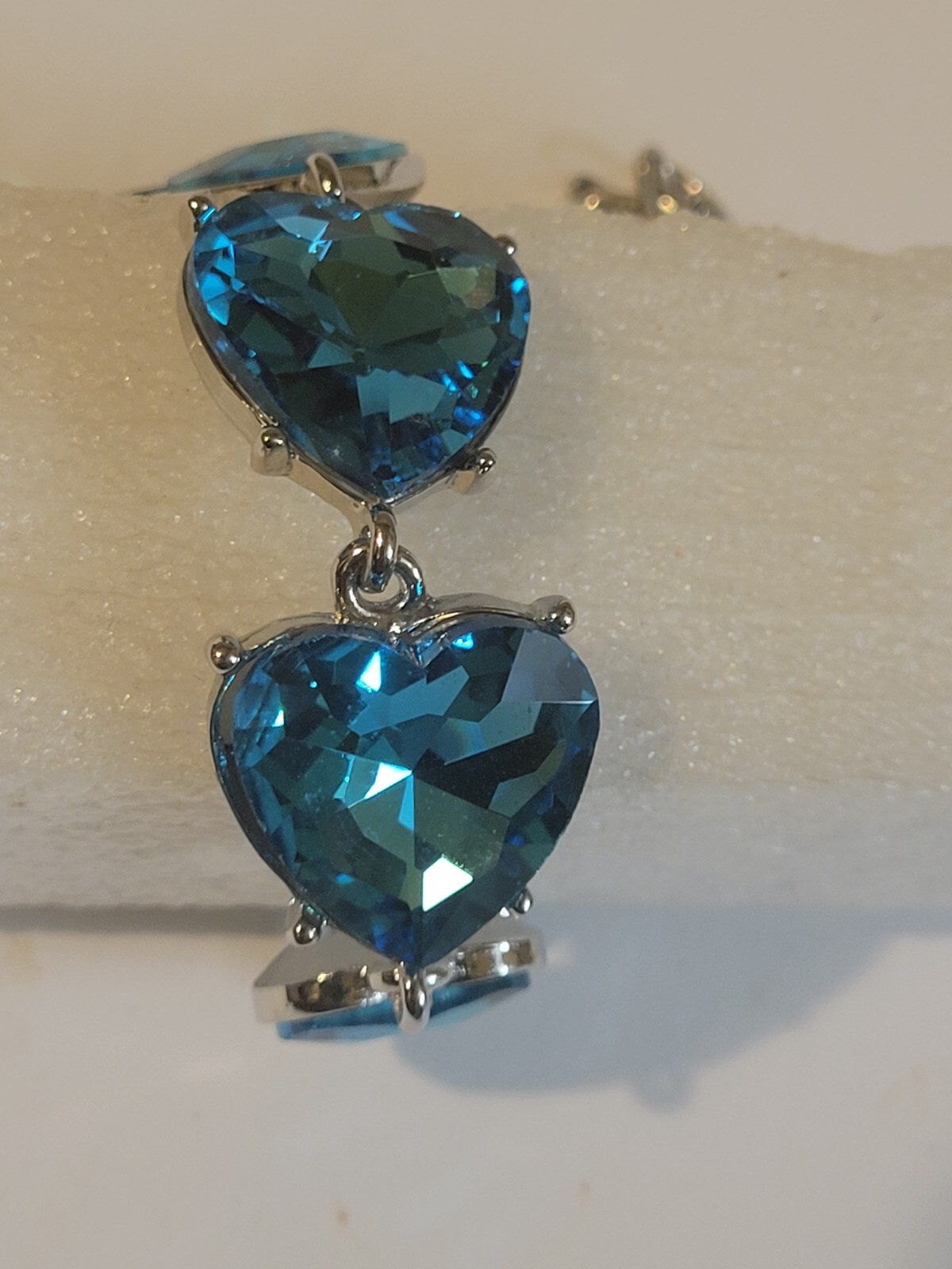 Heart Bracelet with Lab Created Blue Topaz 7″ Bracelet
