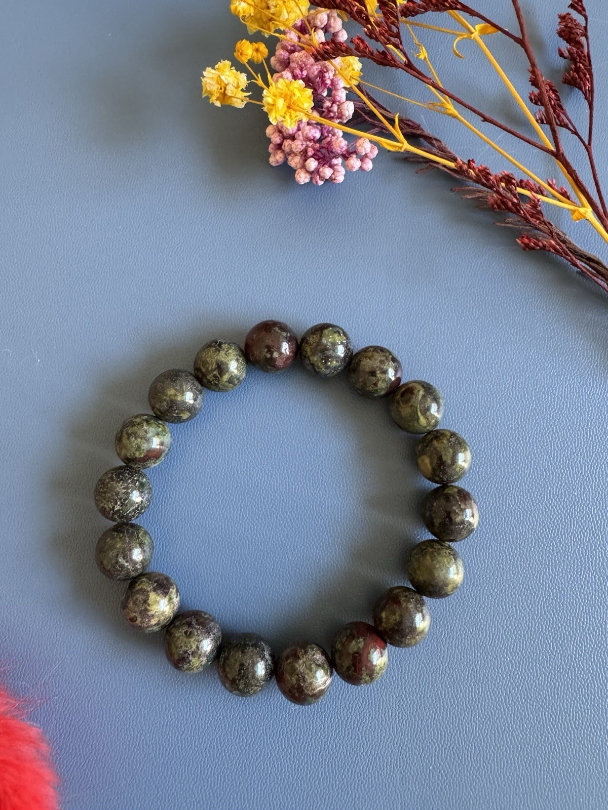 10mm Natural Dragon Blood Stone Bracelet
