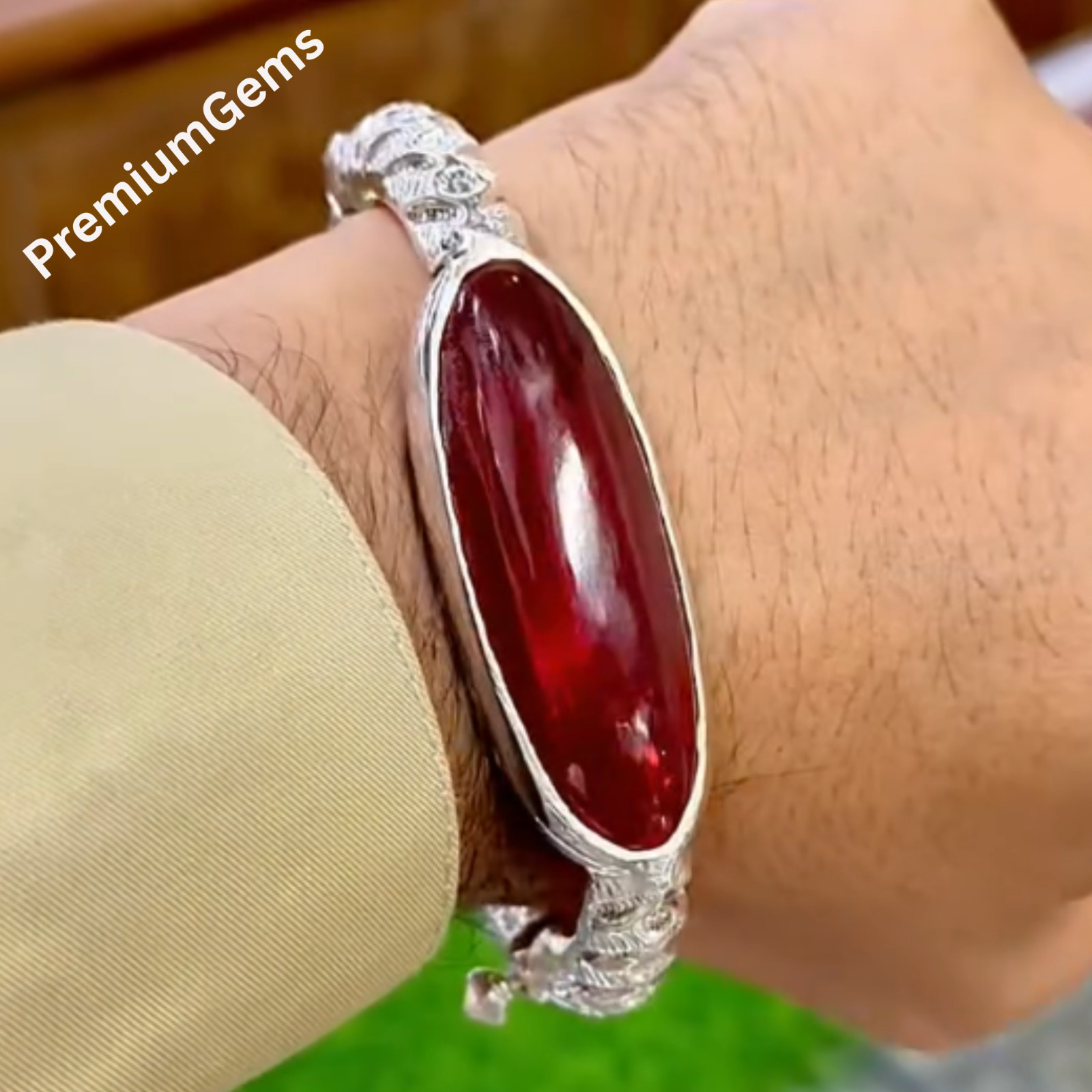 Natural Anari Yaqoot Ruby Bracelet, Handmade Bracelet, Yaqoot Ruby Men Bracelet