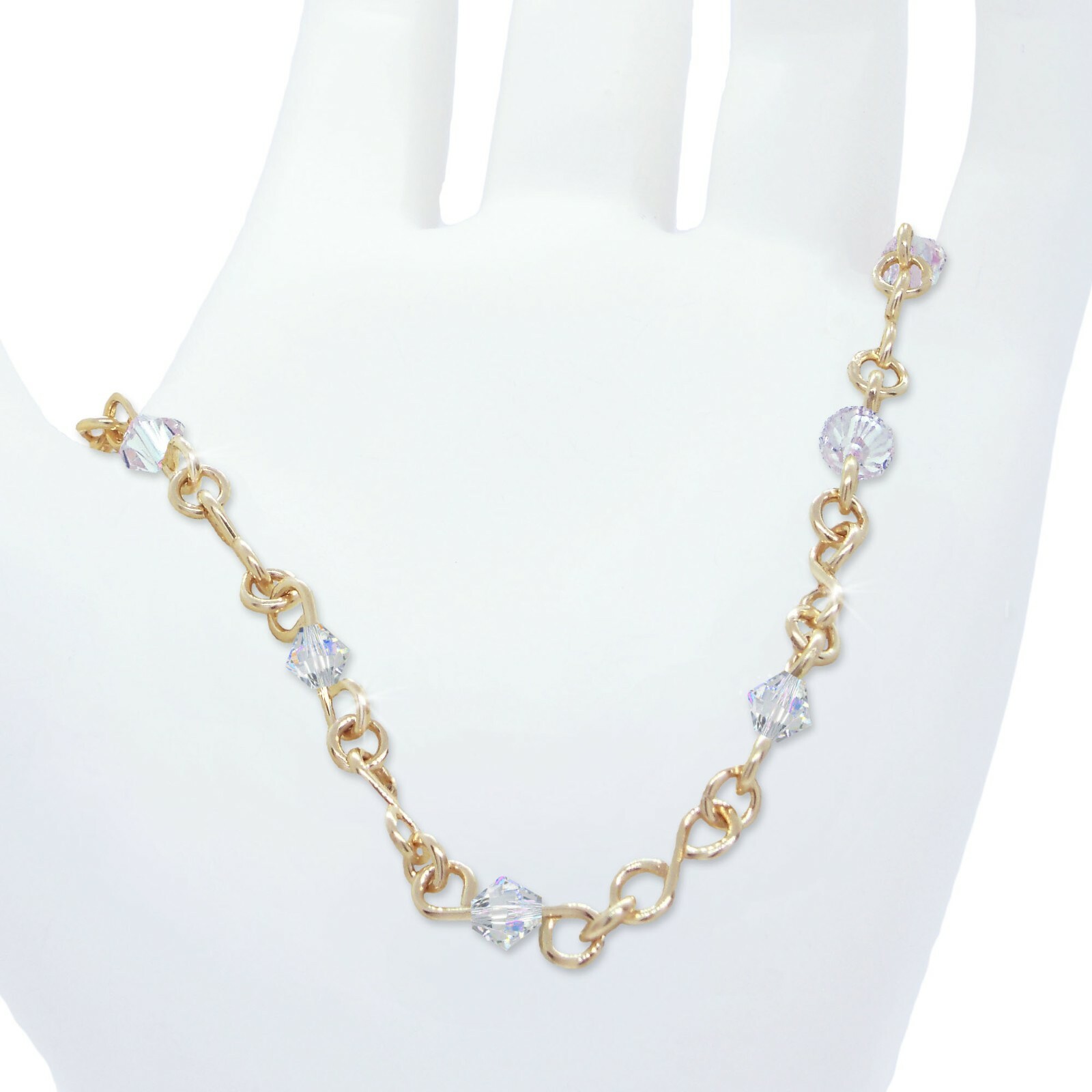 Bracelet Gold or Silver Customized Figure 8 Links adorned with Crystals