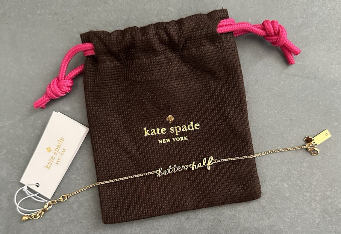 Kate Spade New York Better Half Bracelet 8″ Say Yes Collection W/ Pouch NEW