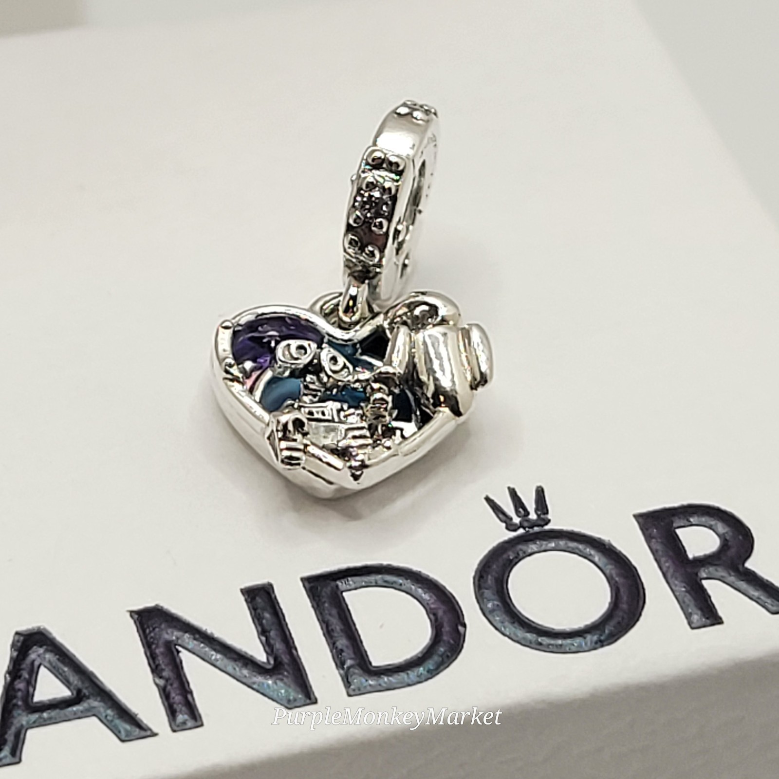 Pandora Disney Pixar Wall-E & Eve Glow in Dark Dangle Charm 792518C01 *SEALED*