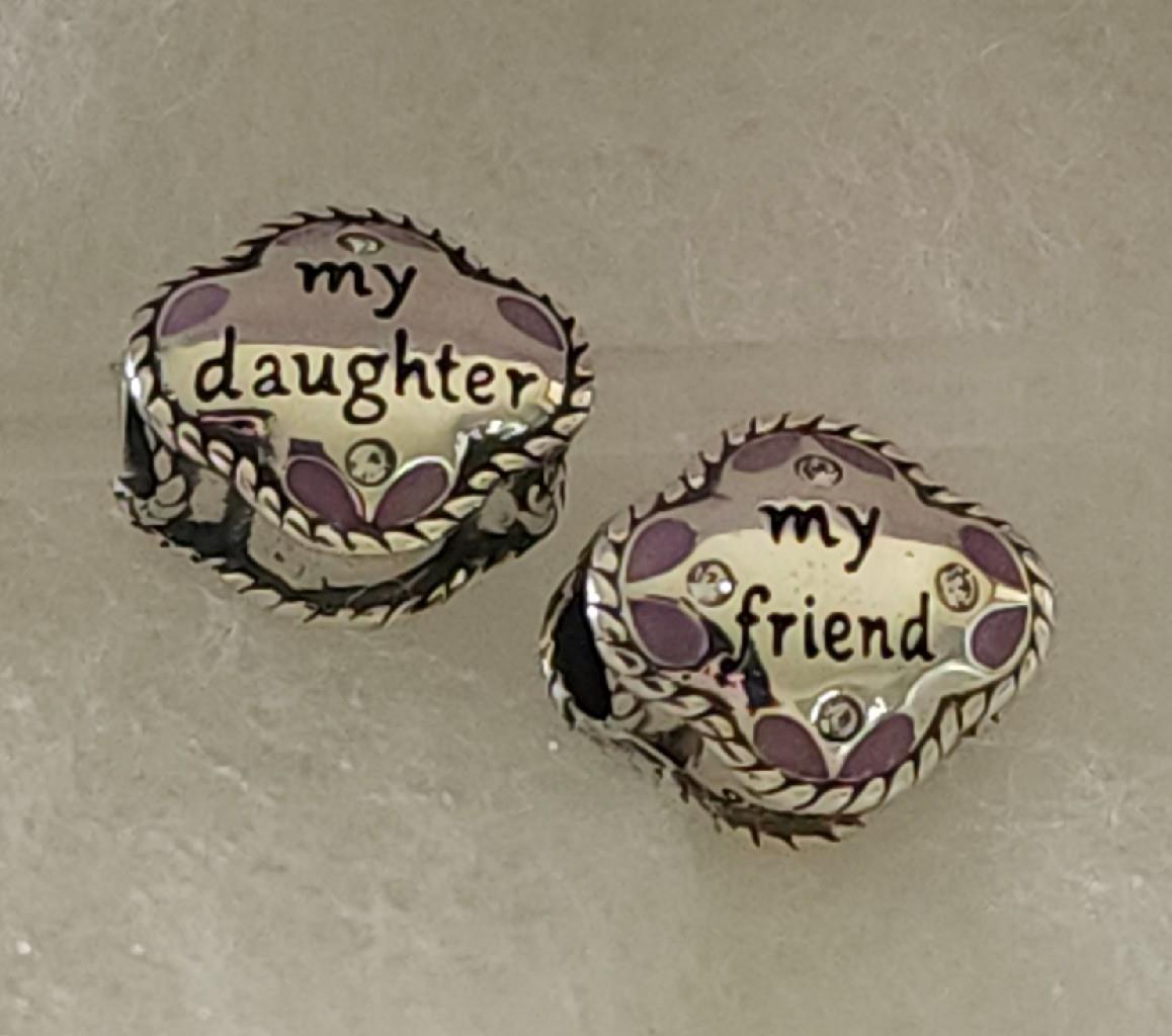 Chamilia ~MY DAUGHTER MY FRIEND~ Swarovski, Enamel & Sterling Bead 2025-1407 $40