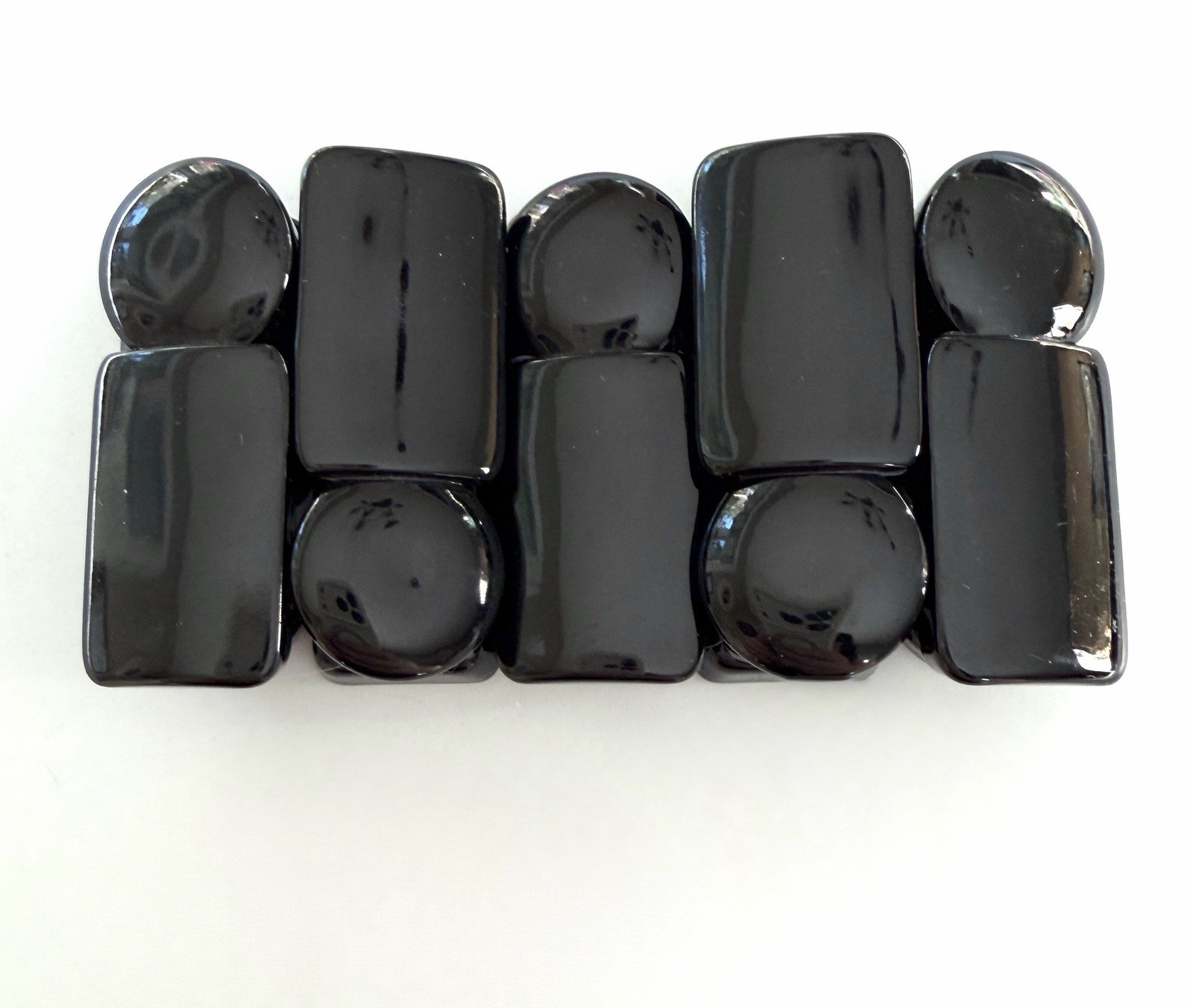 Ingrid Degremont “Bracelet i” – France Rare All-Black Resin Cuff –Ships from USA