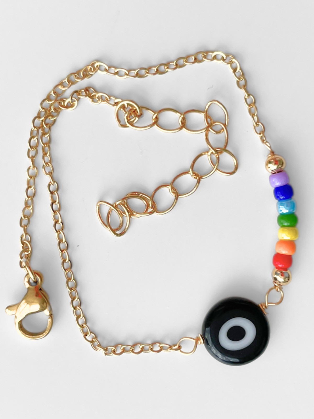 Turkish Lamp-Work Evil Eye Beaded Bracelet : Playful Protection!