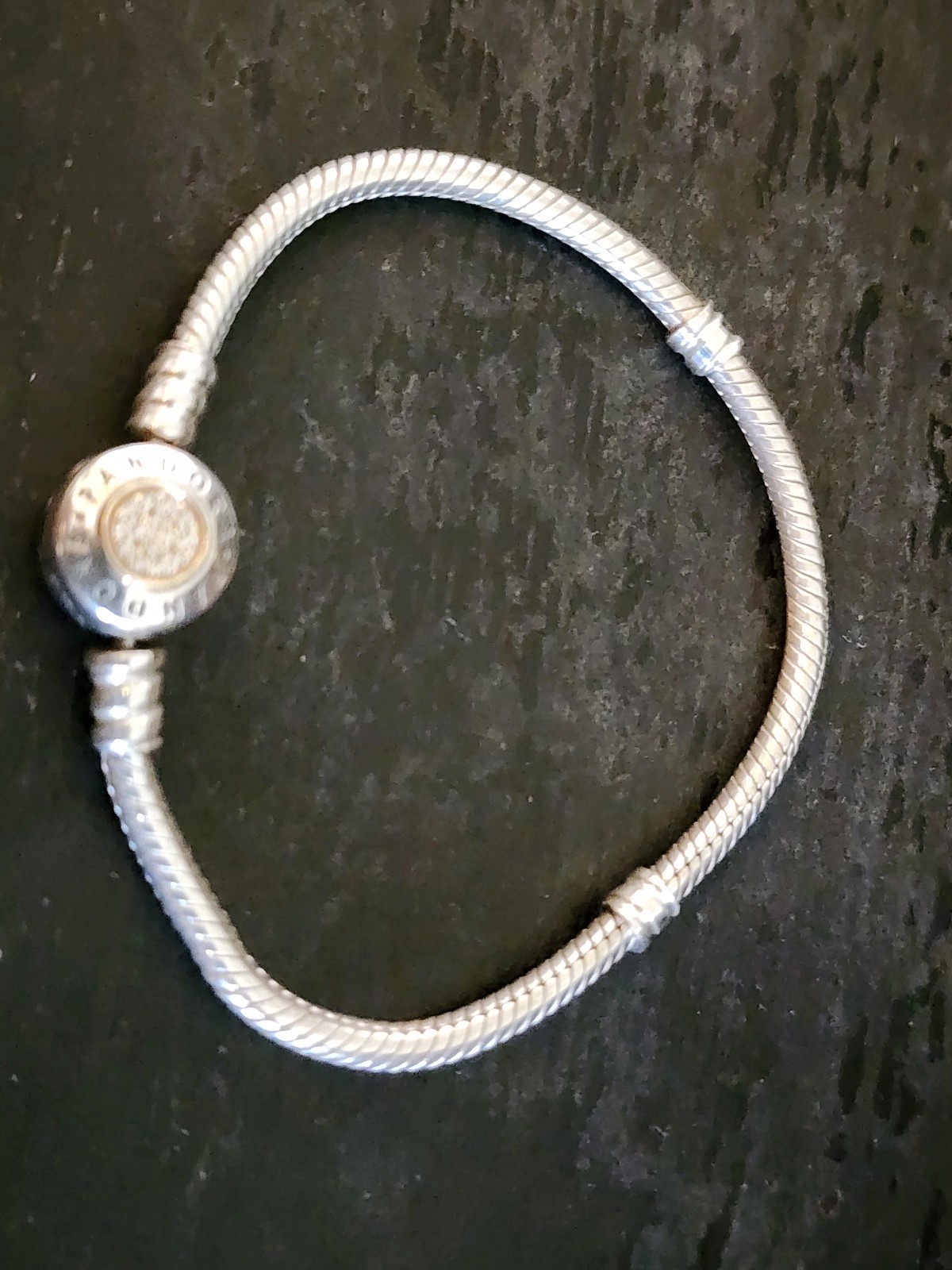 Authentic Pandora MOMENTS Logo Clasp Bracelet #590741CZ 6.5inch