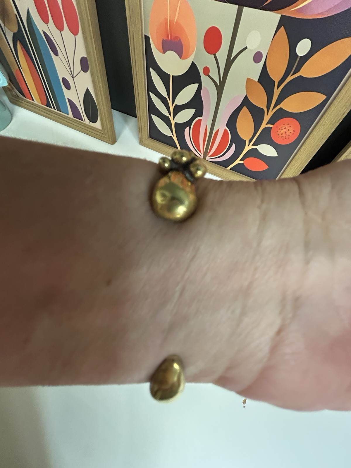 Vintage Carl Tasha brass/bronze cuff bubble cluster details