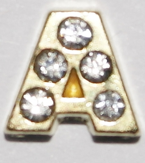 Letters with Clear Stones Floating Charms – Yes will Fit in Most Lockets