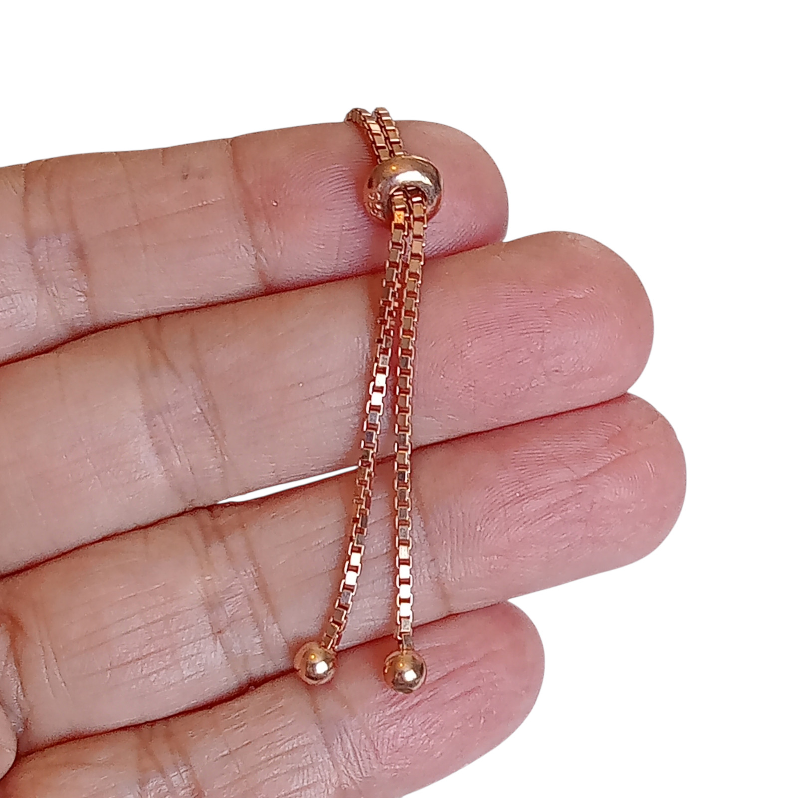 Rose Gold 925 Sterling Silver Turkish Handmade Topaz Adjustable Hamsa Bracelet