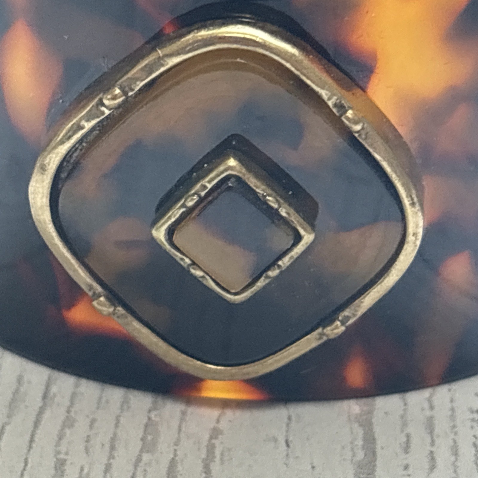 Chico’s Sienna Cuff Bracelet Tortoise Shell Diamond Accent Wide Statement Piece