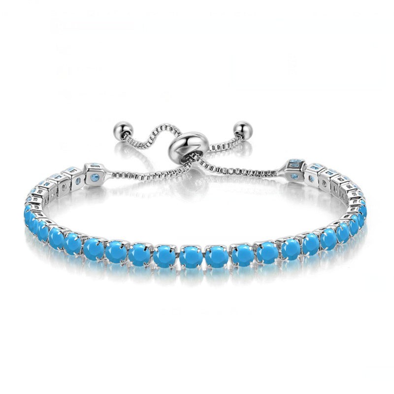 Cubic Zirconia Birthstone Tennis Bracelet in Solid Copper