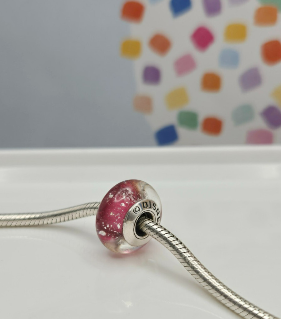 Authentic Pandora Disney Frozen Anna’s Pink Signature Color Murano Charm