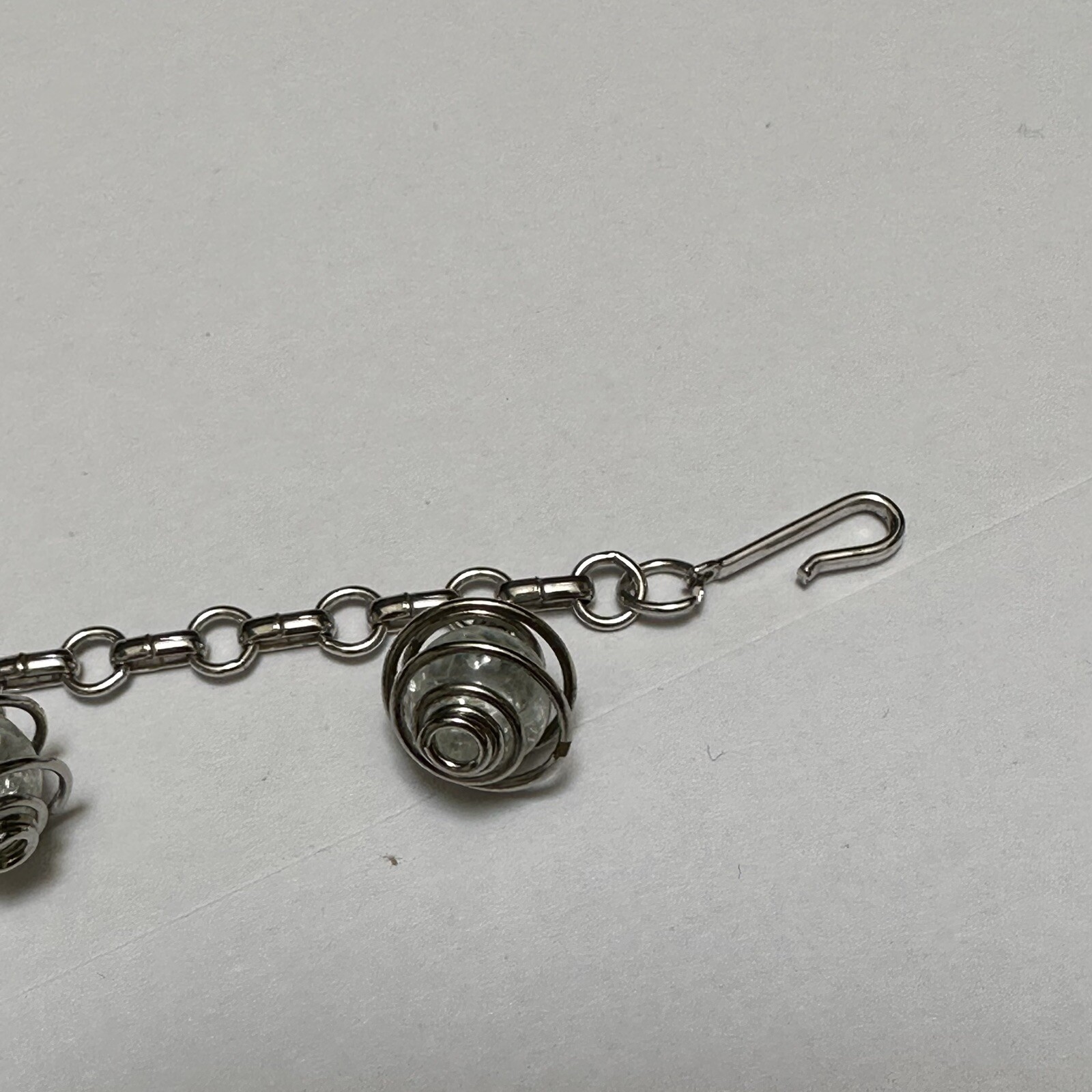 Signed Coro Silver Tone Charm Bracelet 6 1/2 inch