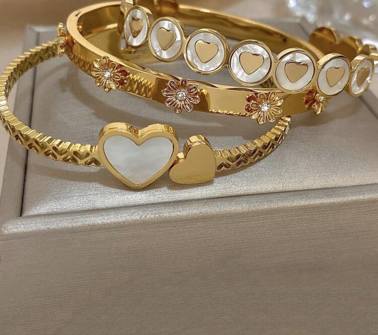 Set De Brazaletes De Acero Inoxidable Para Mujer PULCERAS De Mujer Dorado