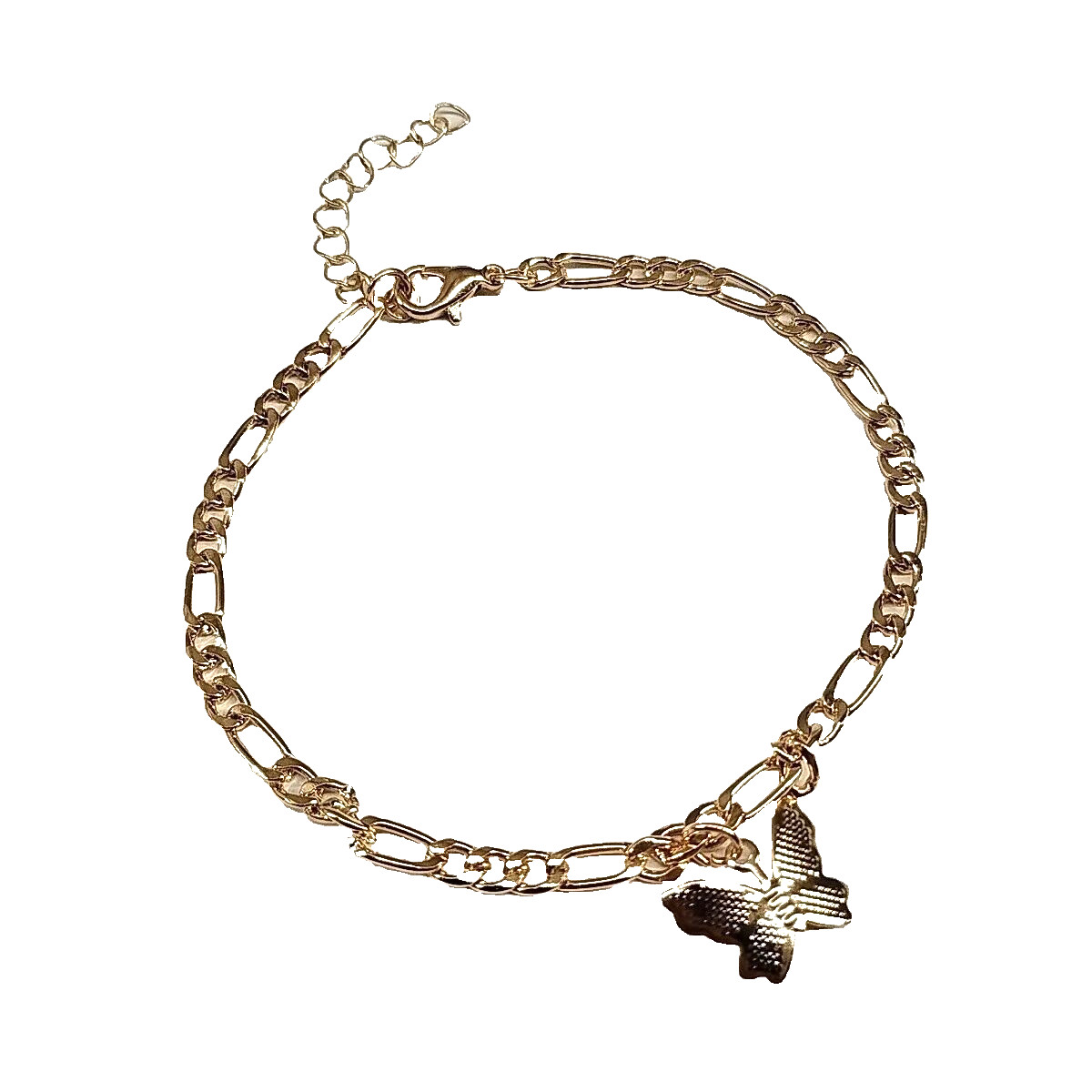 Women’s Butterfly Charm Bracelet Brass Plated Gold Plated 8-10″ Chain