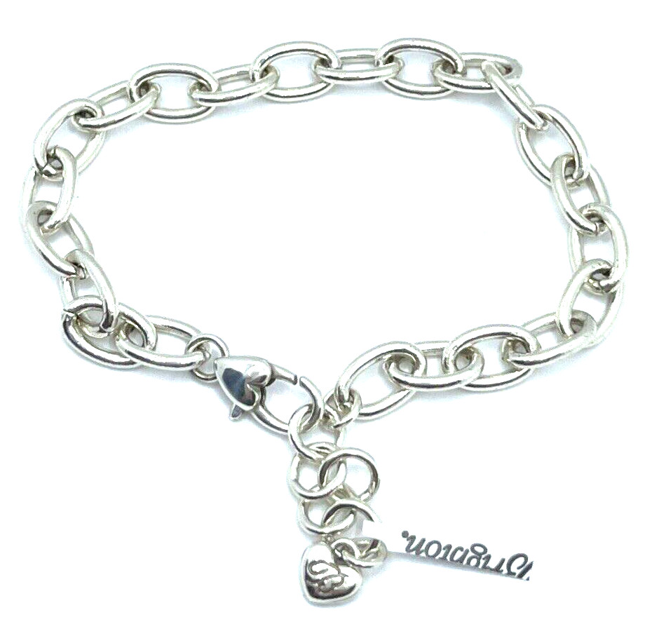 Brighton Signature Ovals Chain Use Clip On Snap Charms Bracelet 8.5in NWT