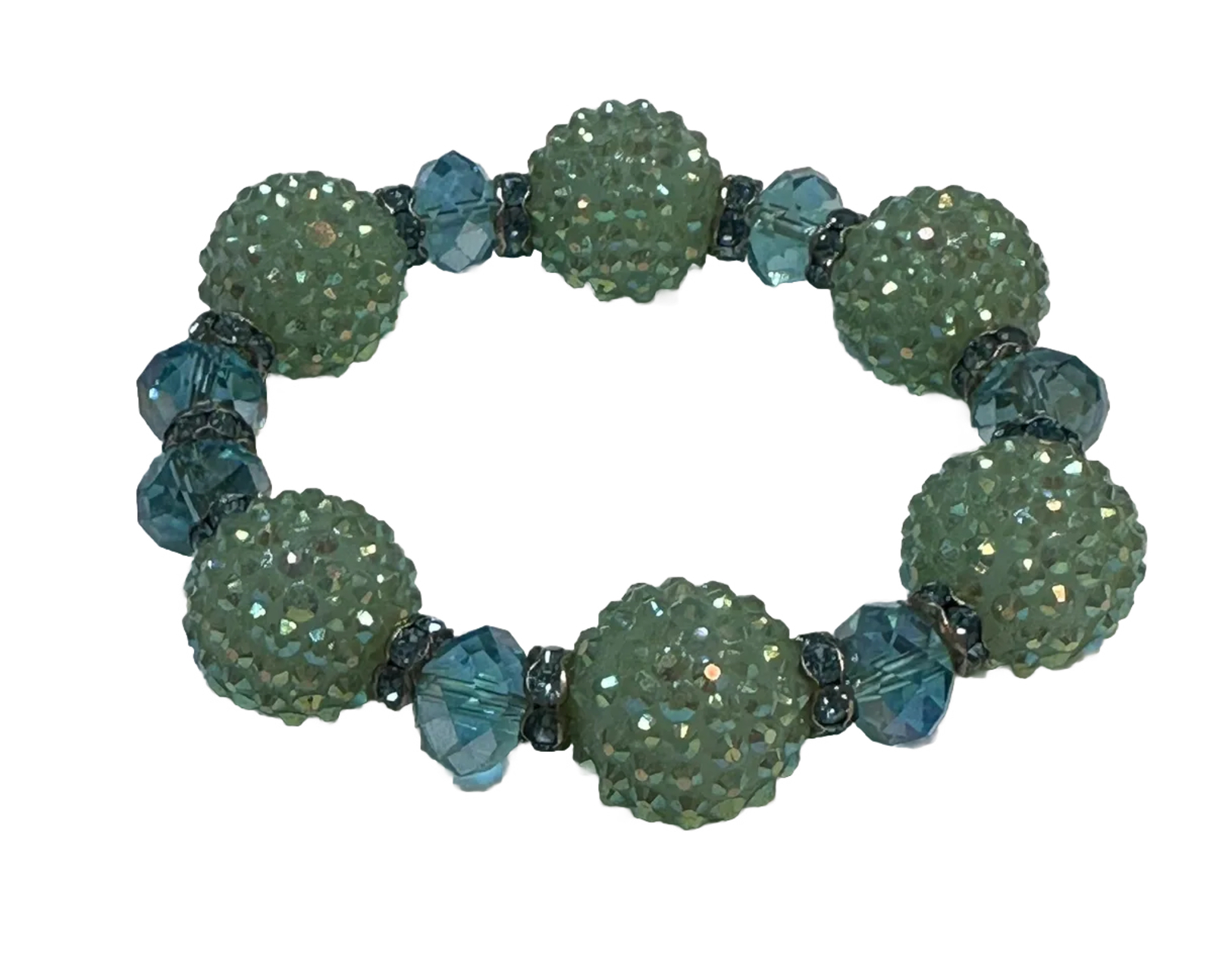 Bracelet Beads Women 💚🩵💚🩵 Stretch Elastic Band