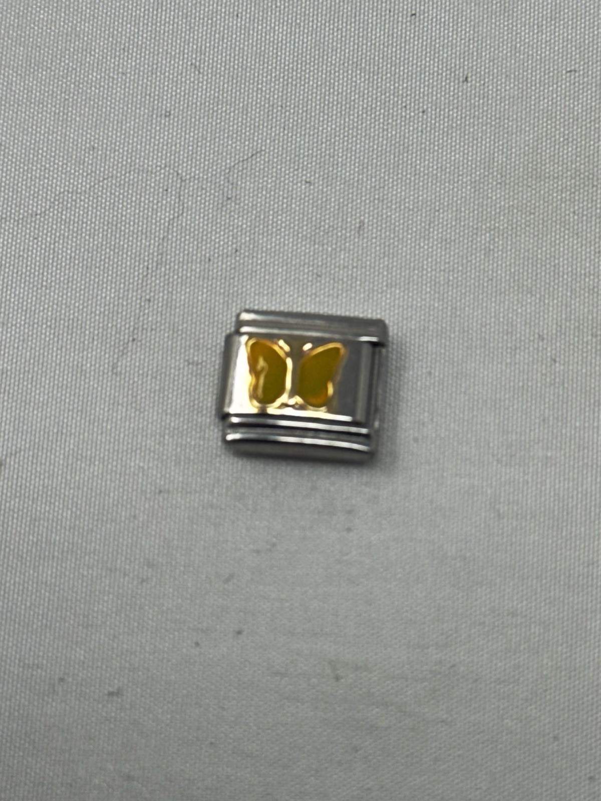 Italian Charm 9 Mm Link Yellow Butterfly Enamel