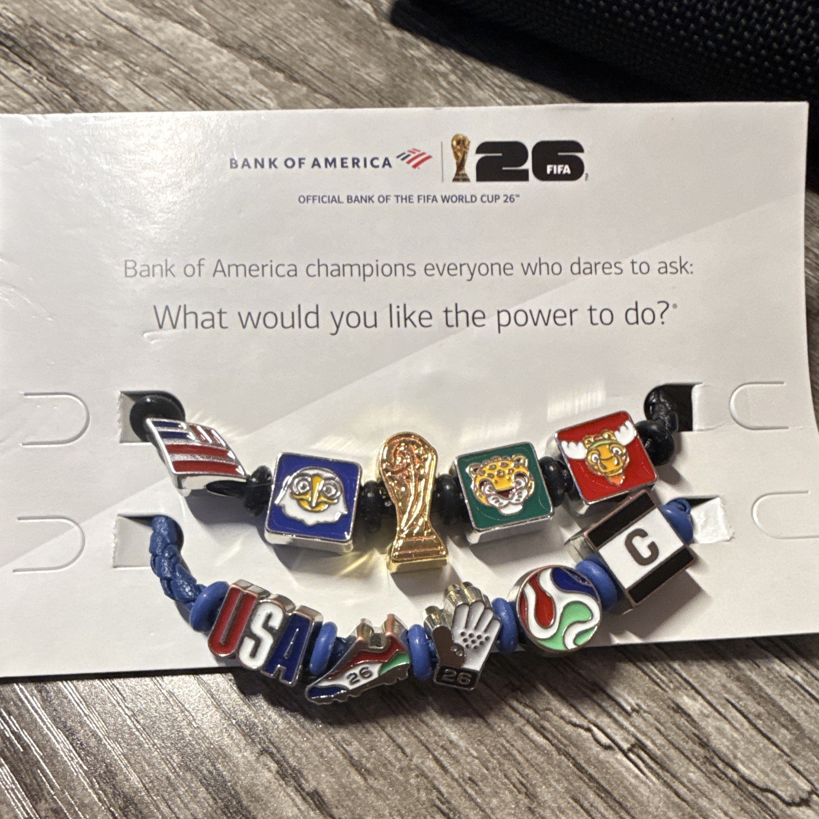 FIFA World Cup 2026 USA and Bank of America Charm Bracelets