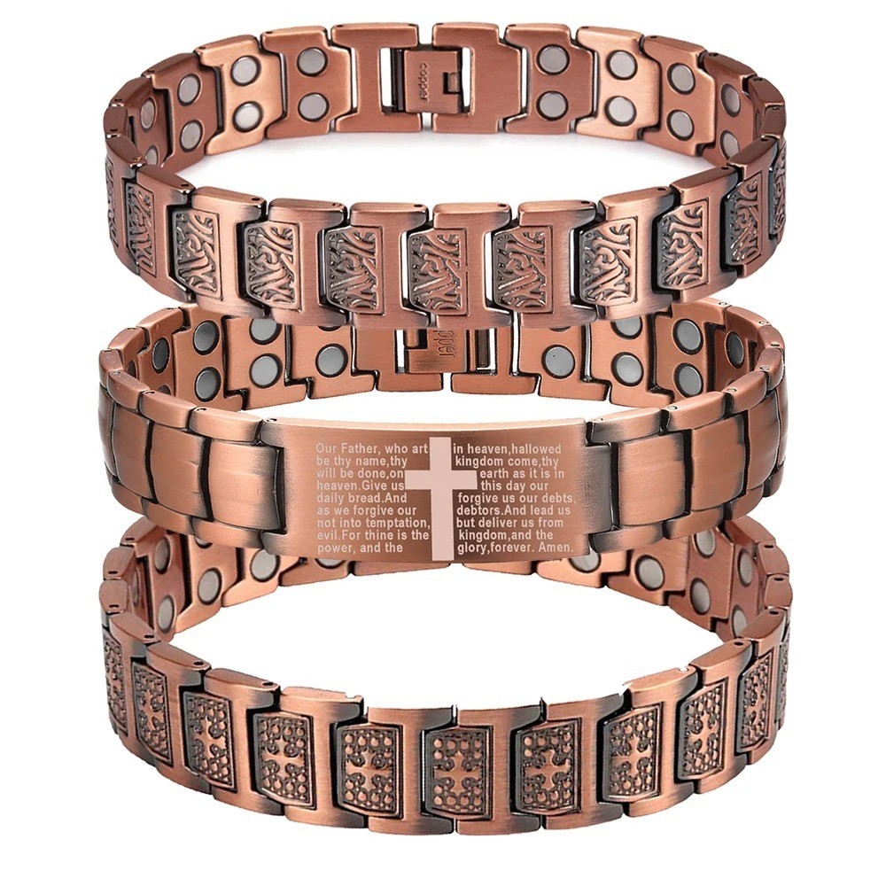 3X Ultra Strength Magnetic Copper Bracelet Vintage Copper Men’s Therapy Energy