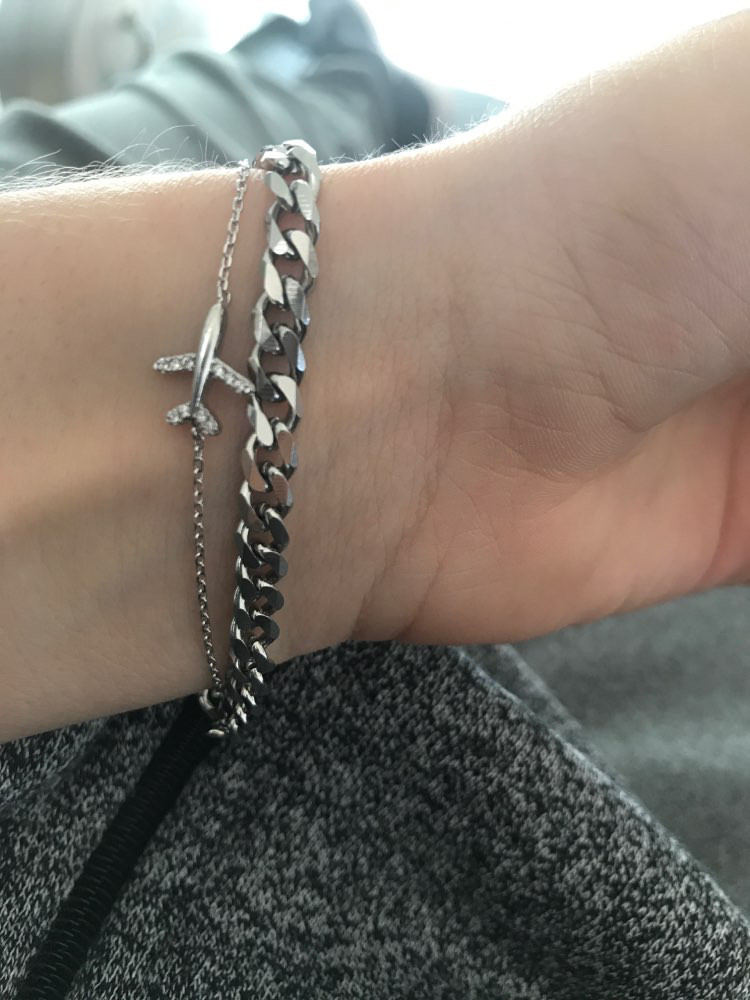 Silver Stainless Steel Curb Cuban Link Chain Bracelet Unisex Women Men 6-10 inch
