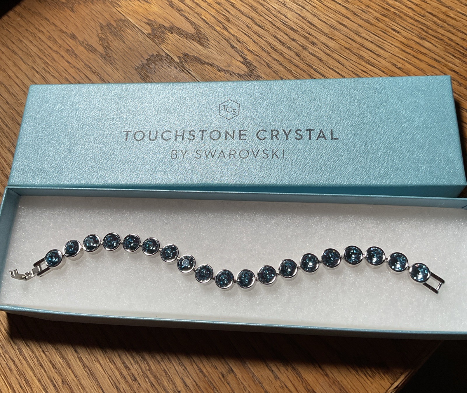 Touchstone Crystal Bracelet Aquamarine 3076BF NIB