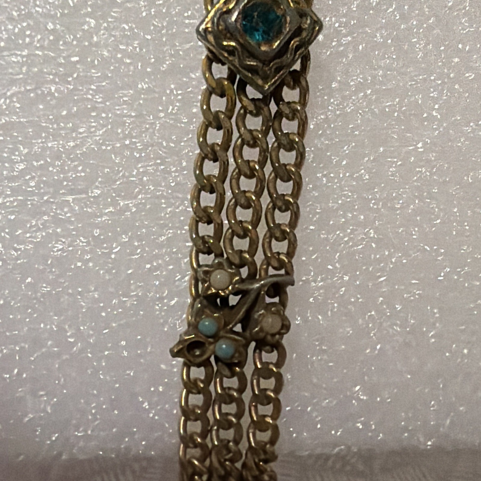 Vintage Goldette N.Y. Multi Strand Slide Bracelet Missing Stones Repair