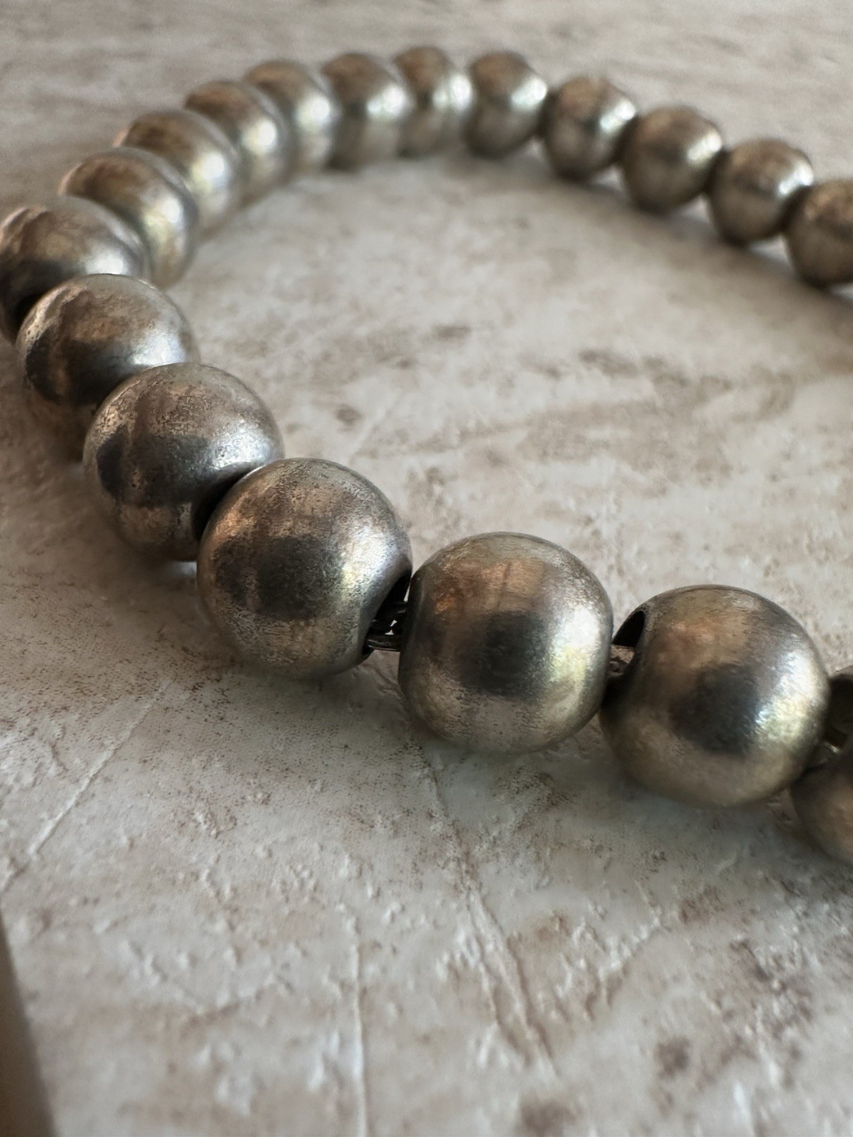 Pure 925 silver Beaded Ball Bracelet 8.5 inch Lobster Clasp