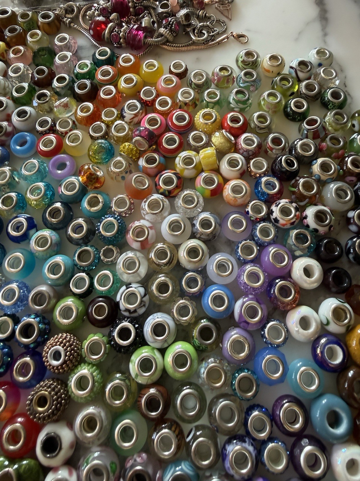 Over 700 European Style Beads Inc Murano Lamp Work Clay Ceramic Plastic & Charms