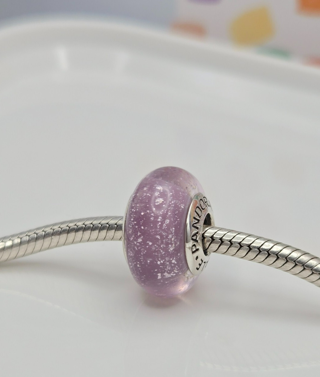 Authentic Pandora Disney Rapunzel’s Signature Purple Color Murano Moment Charm