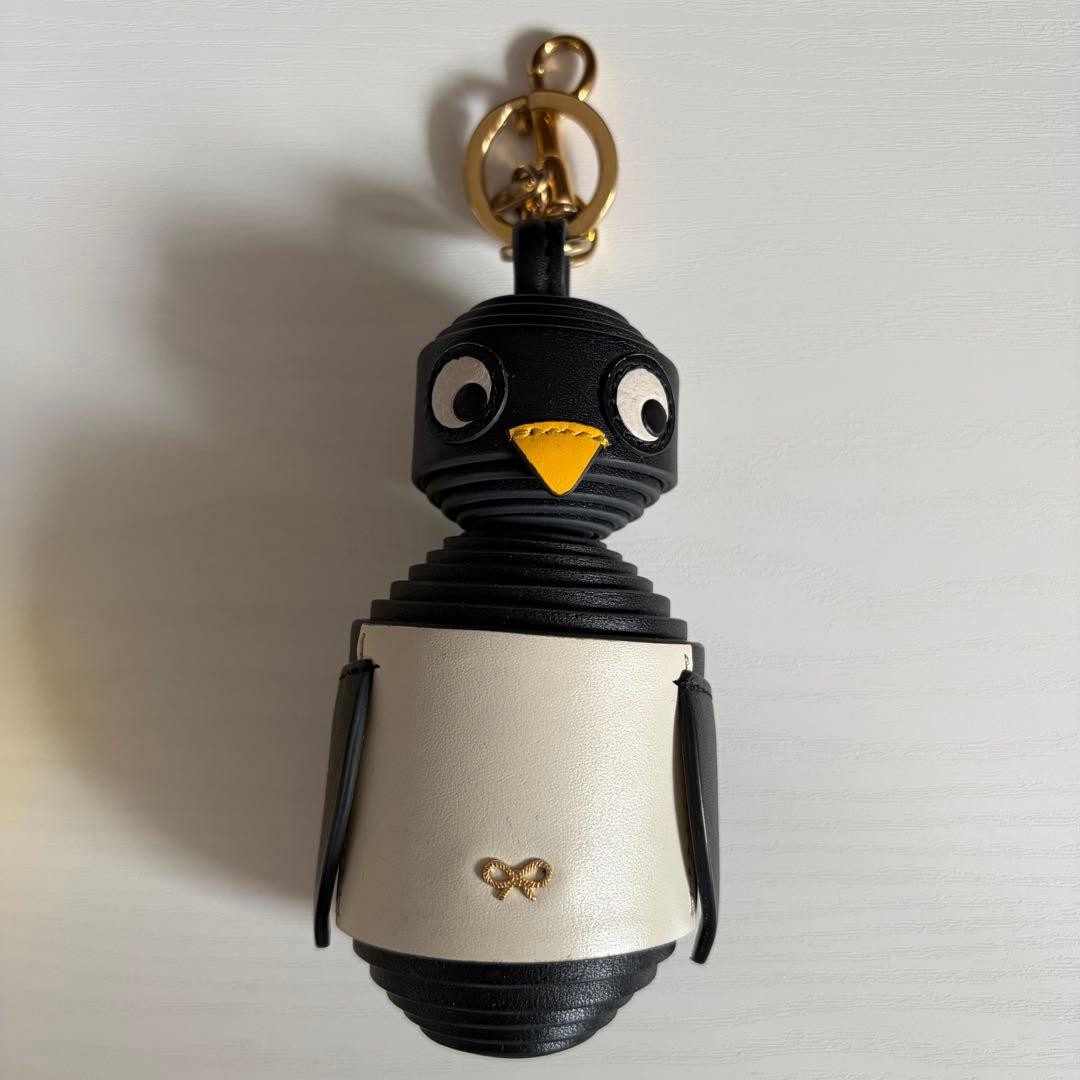 Anya Hindmarch Penguin Leather Keychain Used Without Box
